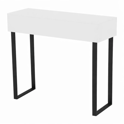 Toaletka / konsola "VOGA" biała połysk 90cm, czarne U